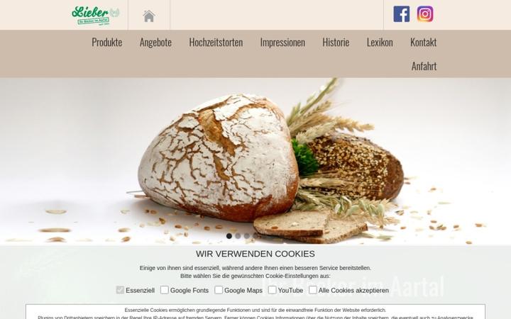 Website-Vorschau: Bäckerei Lieber