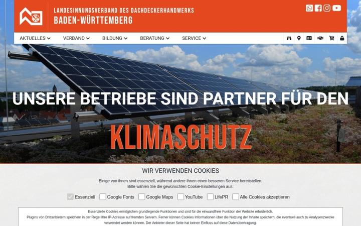 Website-Vorschau: LIV Dachdeckerhandwerk Baden-Württemberg